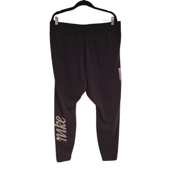Nike Black Active Pants Silver Iridescent Logo Size 3X - Picture 3 of 6